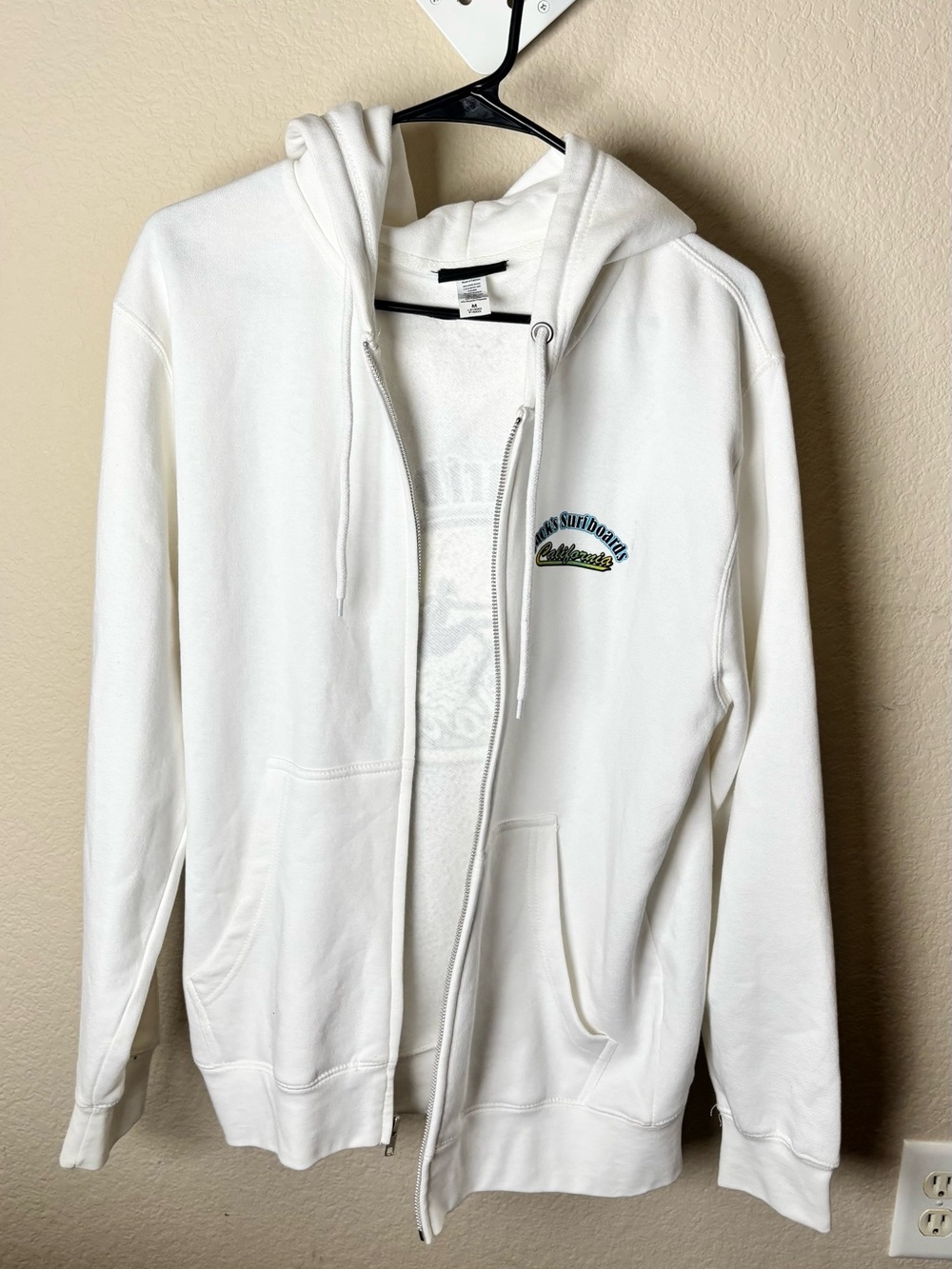 Jacks Surfboards Graphic White Zip-Up Hoodie